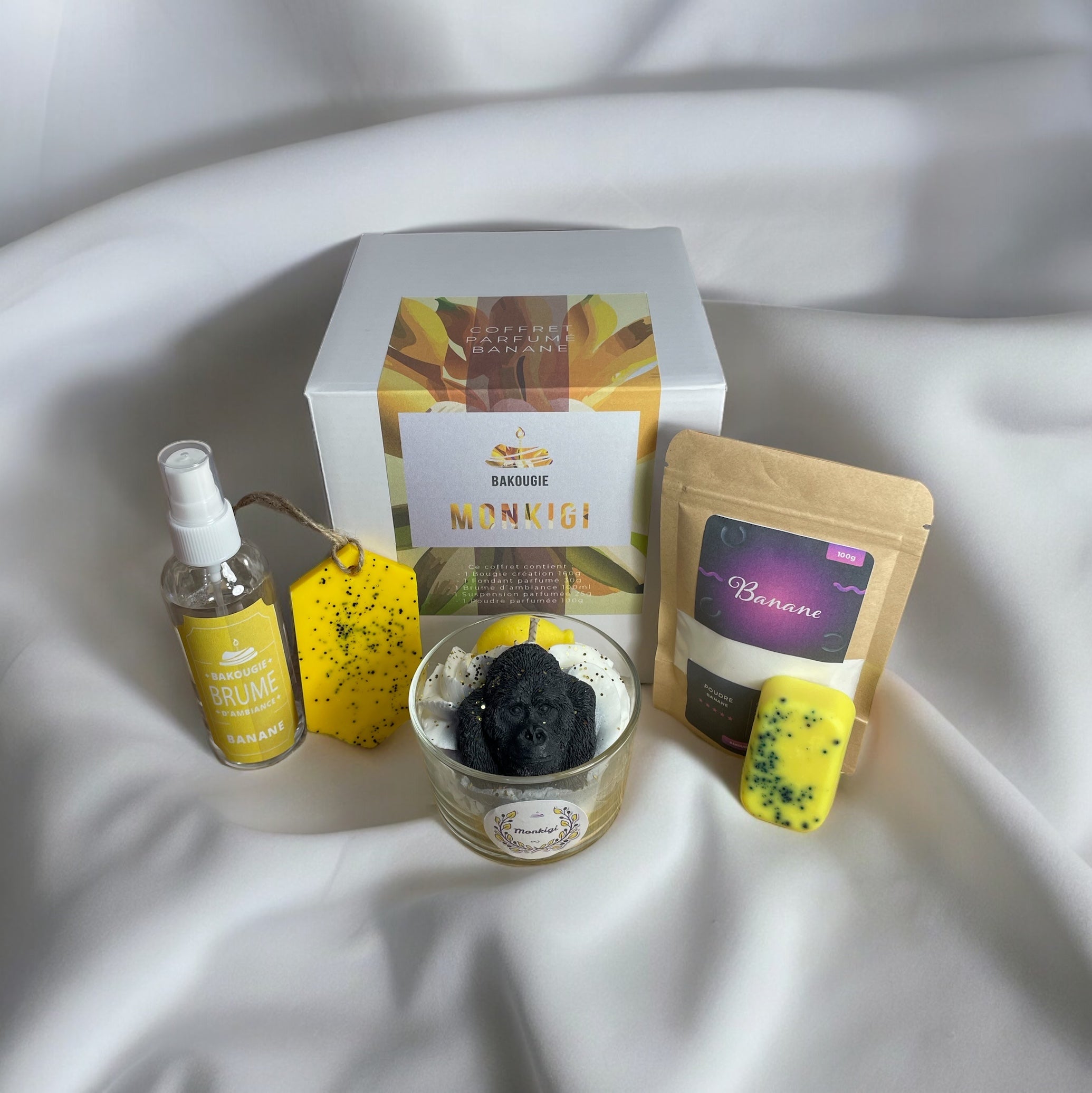 coffret de produits parfumés bonbon banane