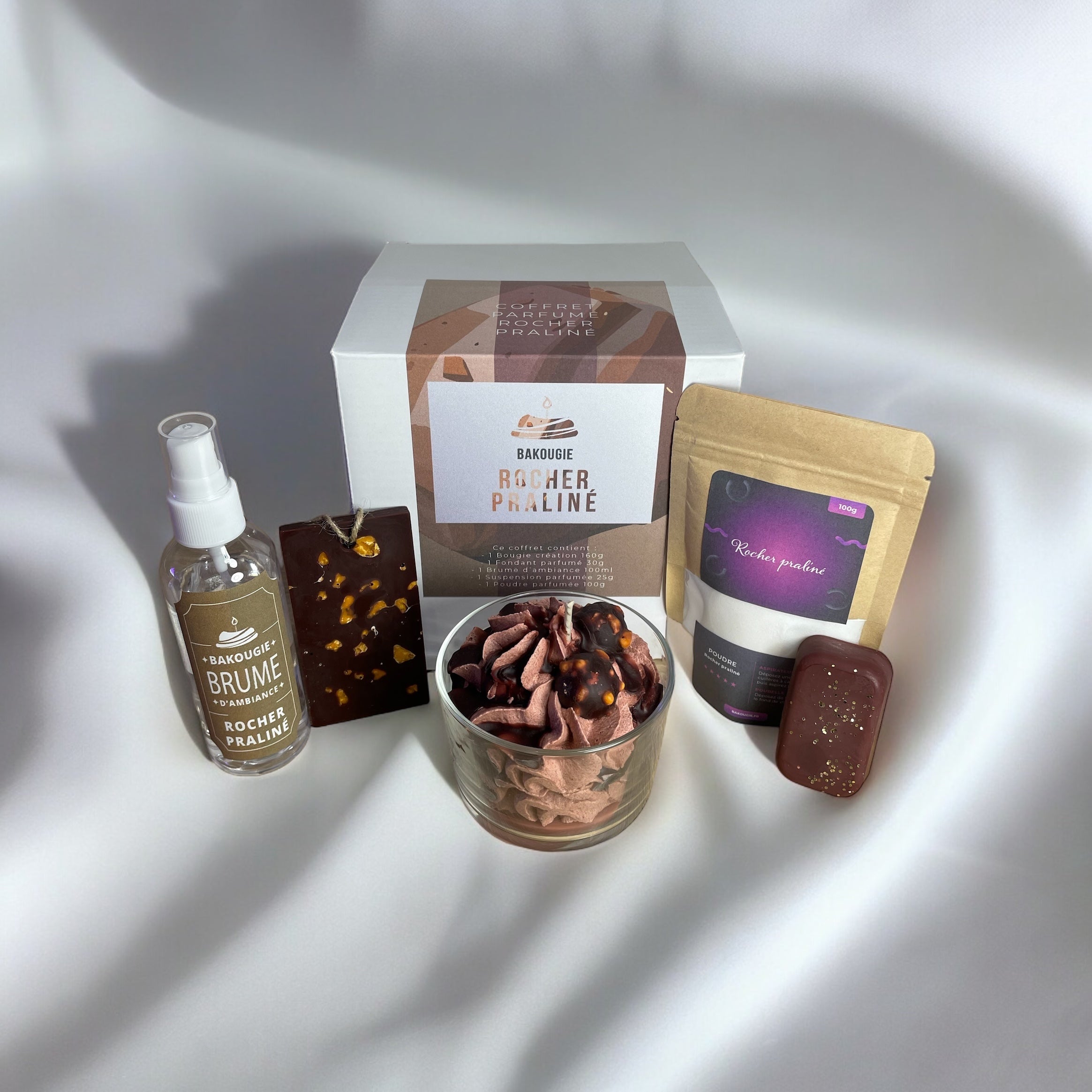 coffret de produits parfumés rocher praliné