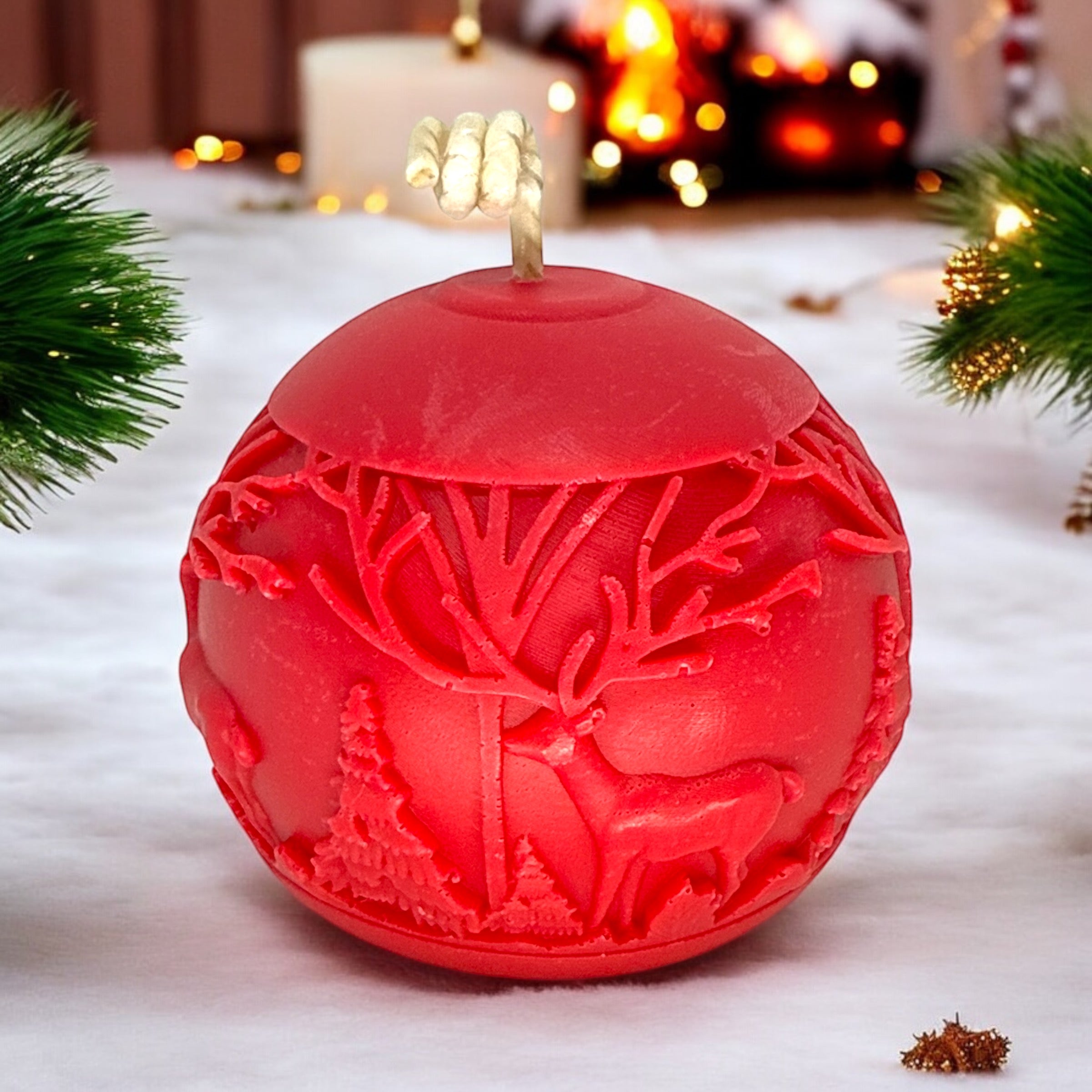 Bougie Orange | Boule de noël