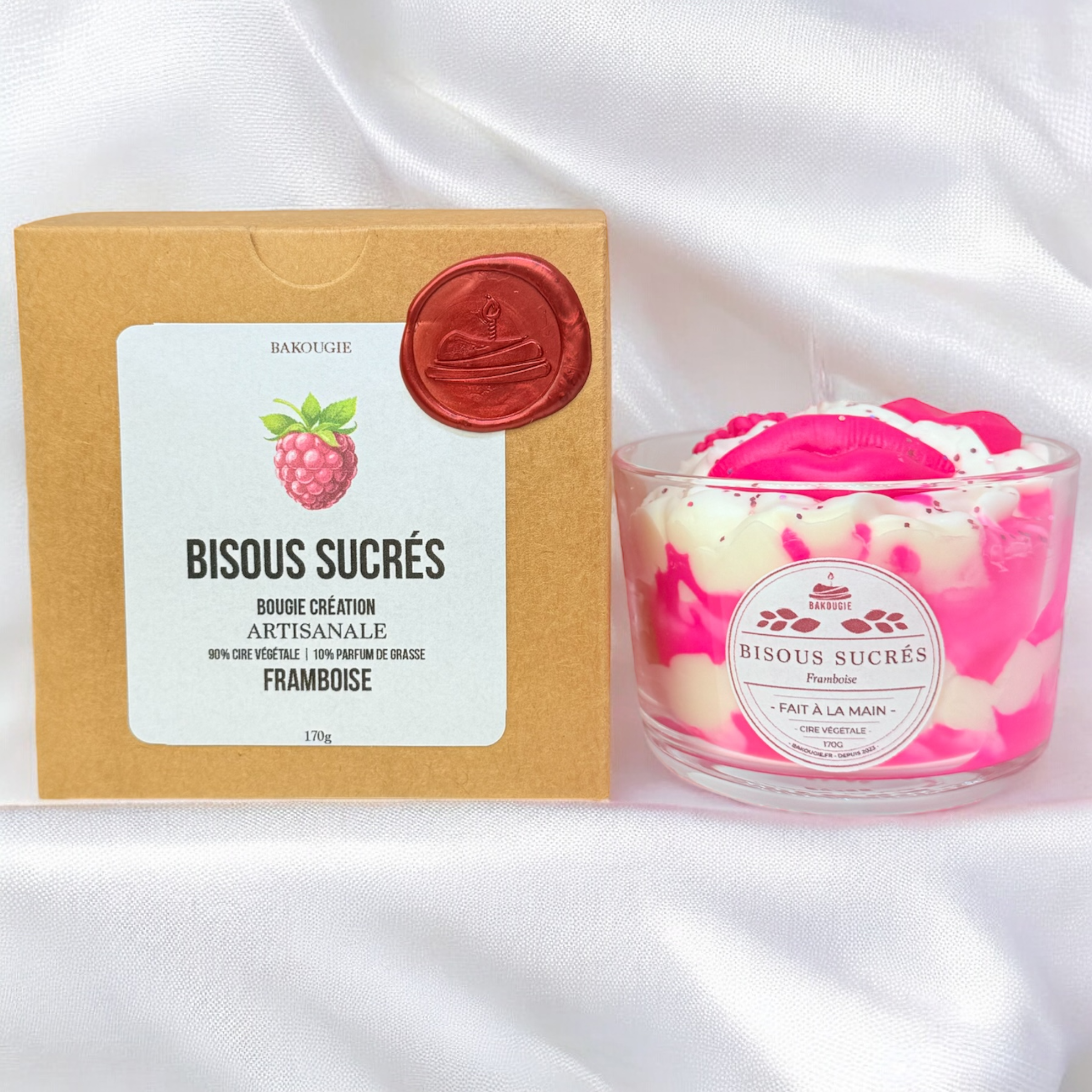 Bougie Framboise | Bisous sucrés